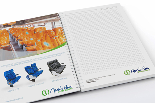 Cuadernos Personalizados con separadores full color y hojas personalizadas a 3 colores